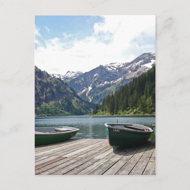 Alpensee Postkarte (Vorderseite)