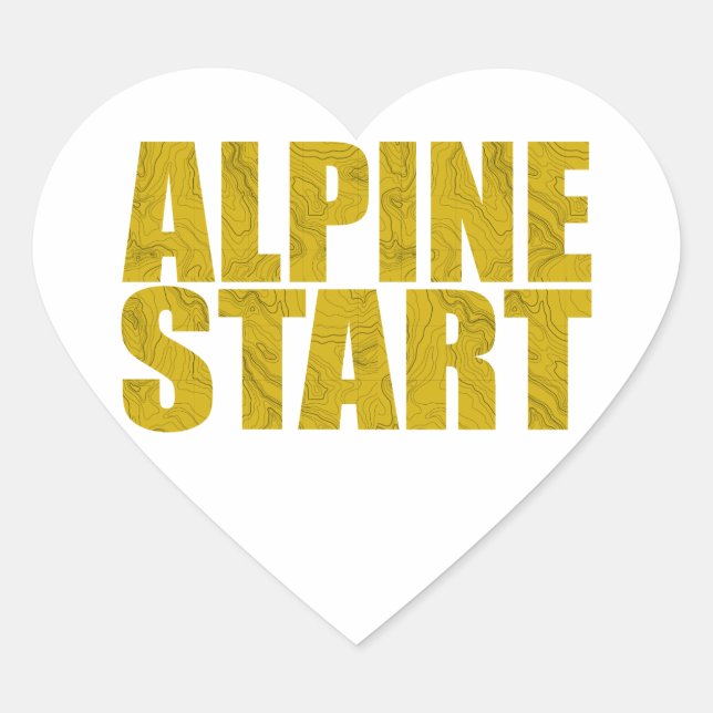 Alpenstart (Topo) Herz-Aufkleber (Vorderseite)
