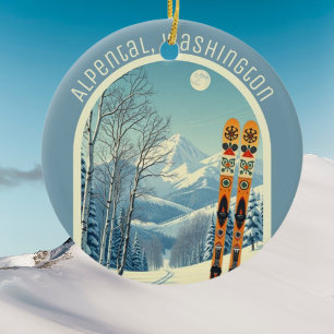 Alpental Washington Ski-Souvenir Keramik Ornament