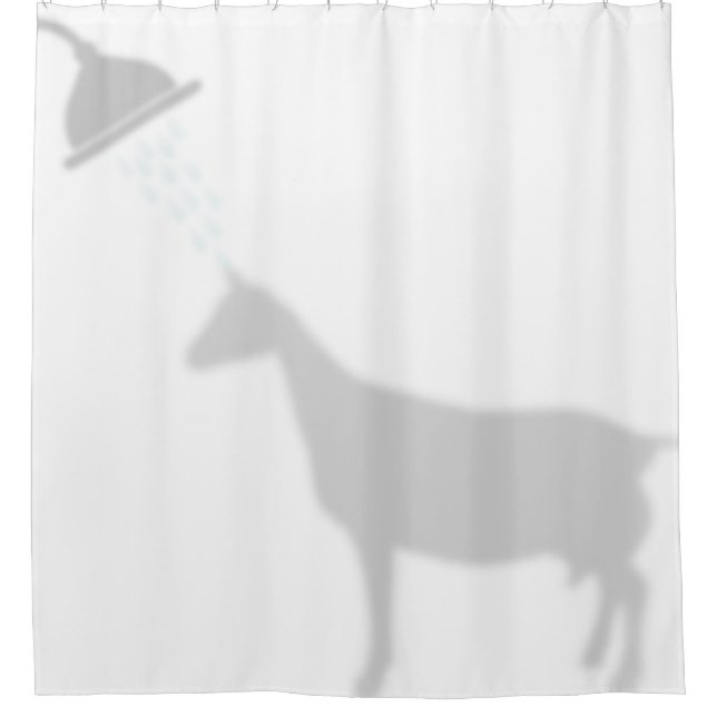 Alpenziege-Schatten-Silhouette-Schattenbuddies Duschvorhang (Vorderseite)