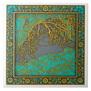 Alpes françaises Or , Argent Turquoise Carreau d