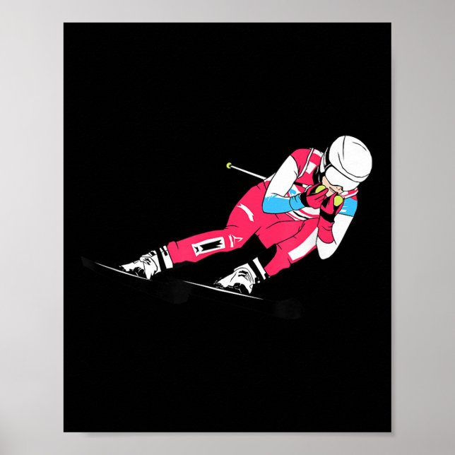 Alpes Skifahren Skifahren Skifahren Ski Downhill Poster (Vorne)