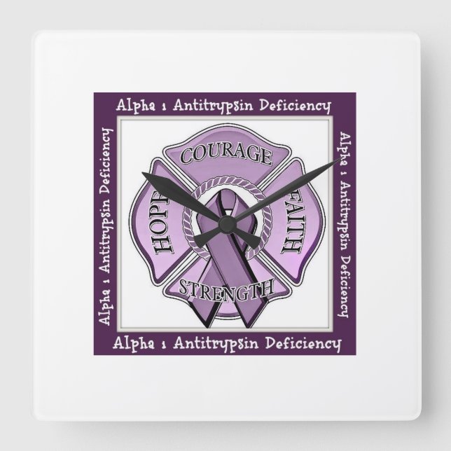 alpha 1 Antitrypsin Deficiency Clock Quadratische Wanduhr (Vorderseite)