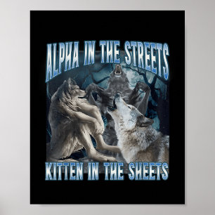 Alpha auf den Straßen Kätzchen in Laken Lustiger W Poster