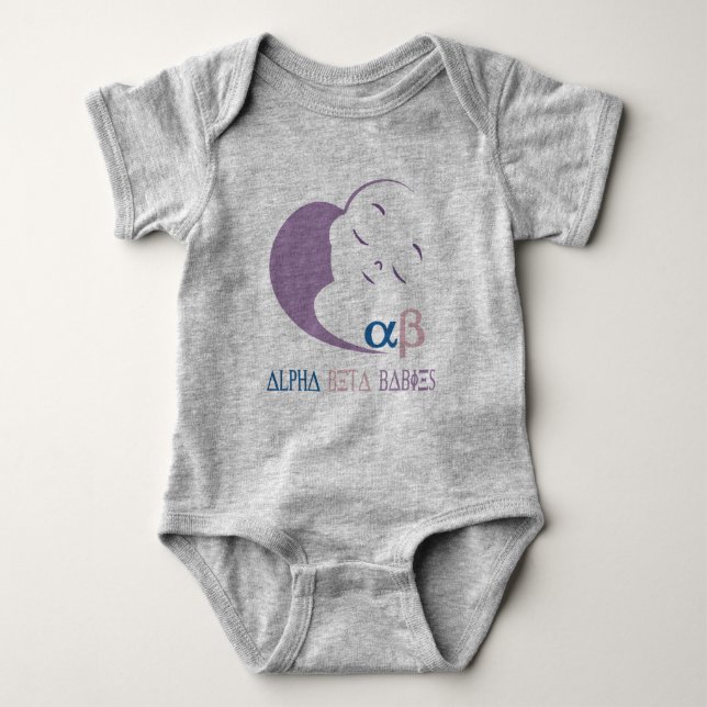Alpha Beta Baby Logo Onsie Baby Bodysuit Baby Strampler (Vorderseite)