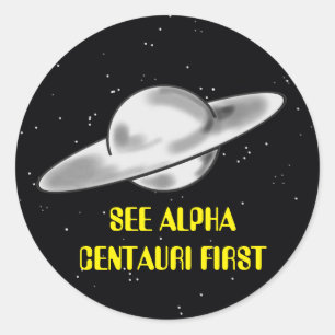 ALPHA- CENTAURIUntertassen-REISE Runder Aufkleber