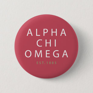 Alpha Chi Omega Est.1885 Button