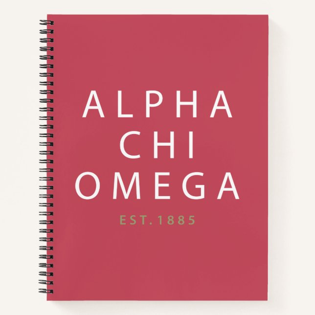 Alpha Chi Omega | Est. 1885 Notizbuch (Vorderseite)