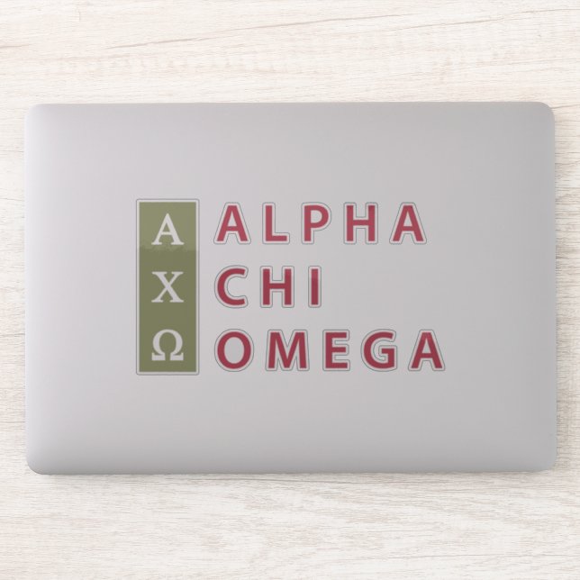 Alpha Chi Omega | Gestapelte Logos Aufkleber (Computer)