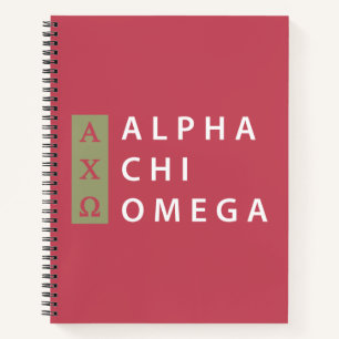 Alpha Chi Omega Gestapelte Logos Notizbuch