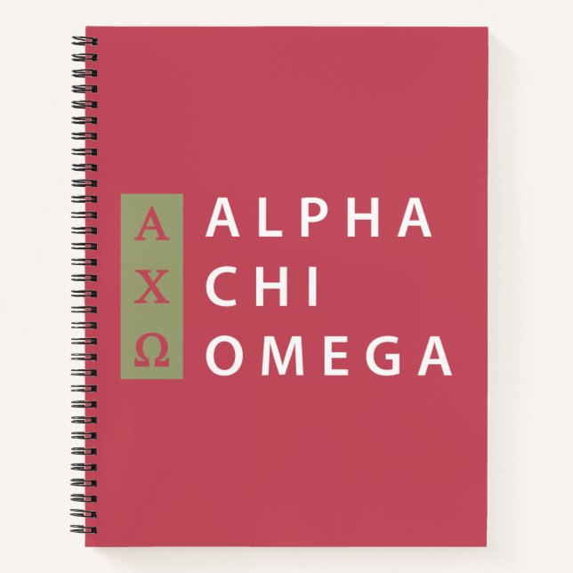 Alpha Chi Omega | Gestapelte Logos Notizbuch (Vorderseite)
