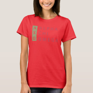 Alpha Chi Omega Gestapelte Logos T-Shirt