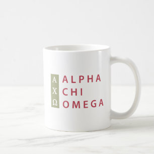 Alpha Chi Omega Gestapeltes Logo Kaffeetasse