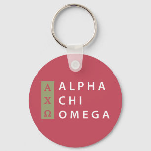 Alpha Chi Omega Gestapeltes Logo Schlüsselanhänger