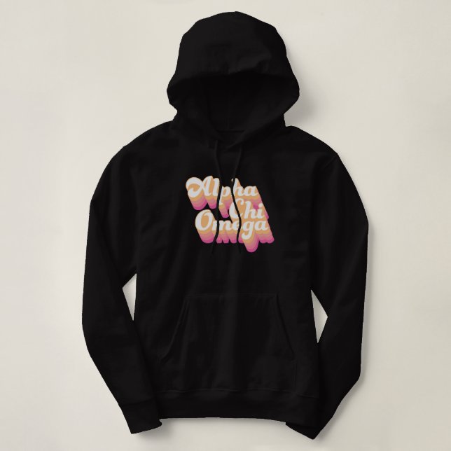 Alpha Chi Omega| Groovy Script Hoodie (Design vorne)