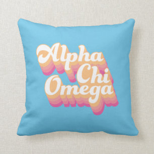 Alpha Chi Omega Groovy Script Kissen