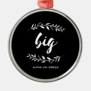 Alpha Chi Omega Große Girlande Silbernes Ornament
