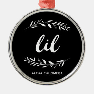 Alpha Chi Omega Kleiner Kranz Ornament Aus Metall