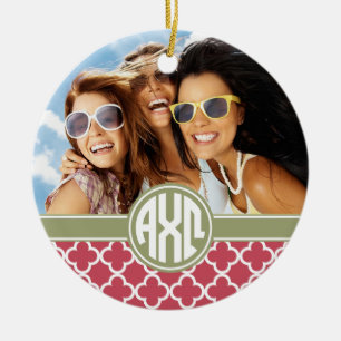 Alpha Chi Omega Monogramm und Foto Keramik Ornament
