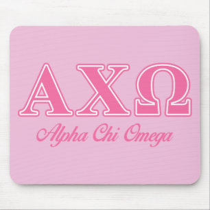 Alpha Chi Omega rosa Buchstaben Mousepad