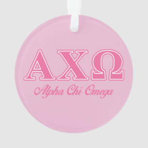 Alpha Chi Omega rosa Buchstaben Ornament