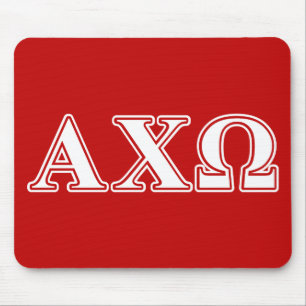 Alpha Chi Omega Weiße und Rote Buchstaben Mousepad