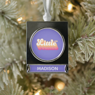 Alpha Chi Omega  wenig Banner-Ornament Silber