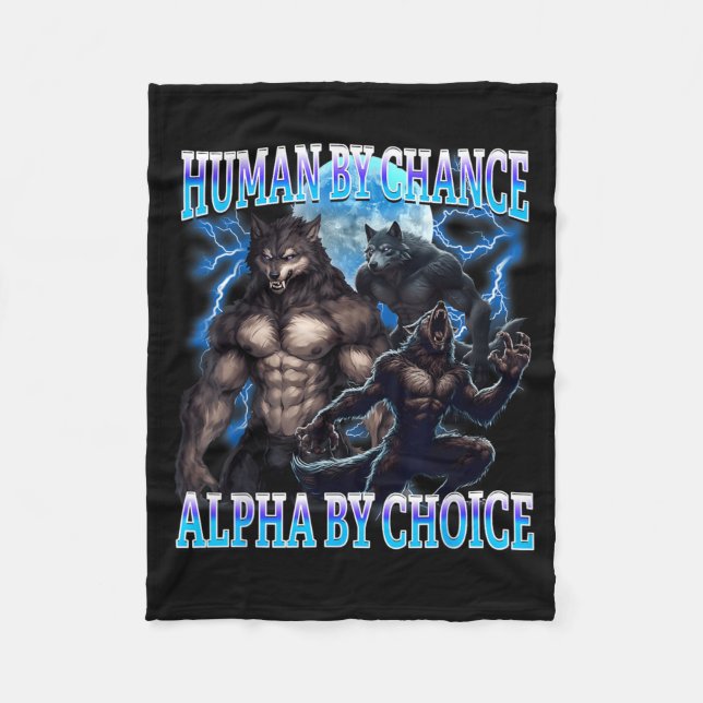 Alpha Choice Bootleg Lustiger Alpha Wolf Meme Humo Fleecedecke (Vorderseite)