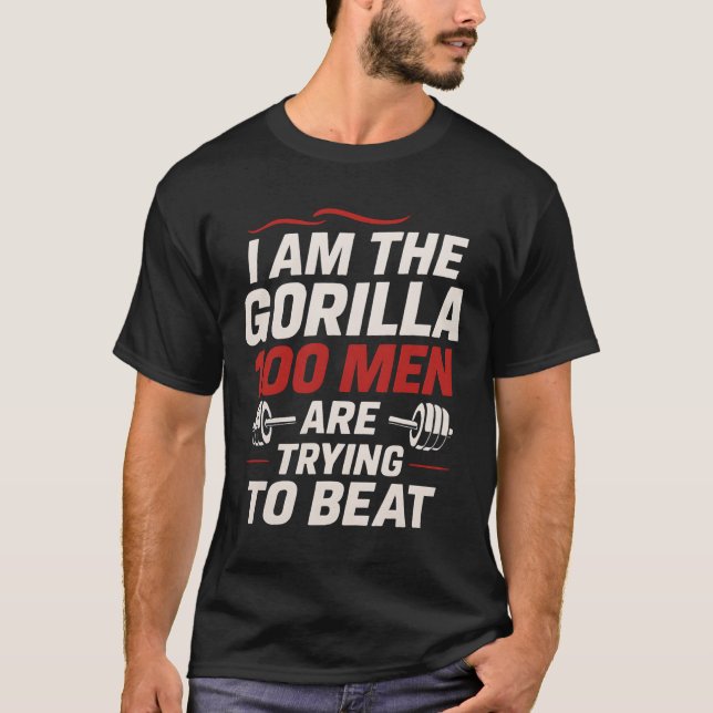 Alpha Gorilla Gym Bodybuilding Funny Bold Workout  T-Shirt (Vorderseite)