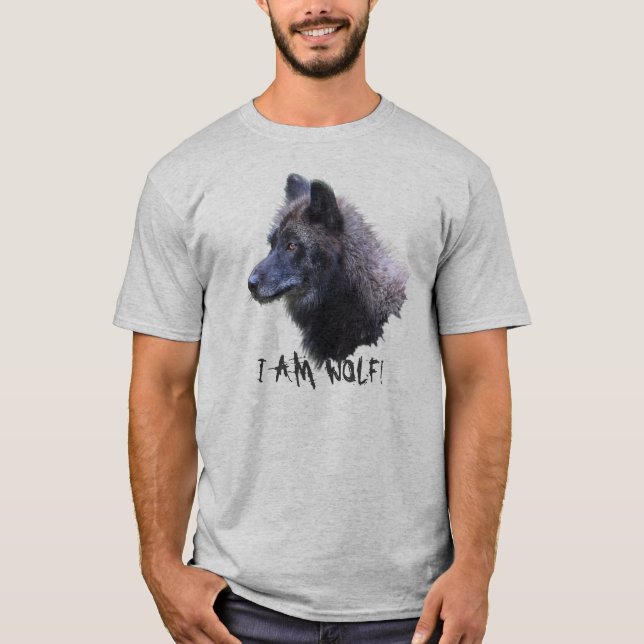 Alpha Gray Wolf Head Wildlife T - Shirt (Vorderseite)
