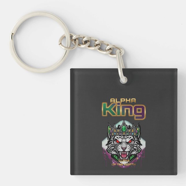 Alpha King lion emblem daily encouragement Schlüsselanhänger (Vorderseite)