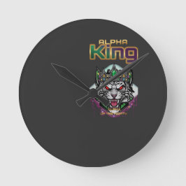 Alpha king lion motivational office runde wanduhr