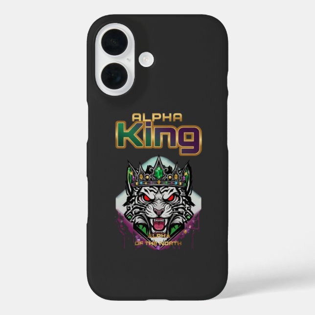 Alpha-König Motivations-  iPhone 16 Hülle (Rückseite)