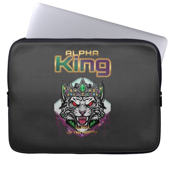 Alpha-König Motivations-  Laptopschutzhülle (Vorderseite)