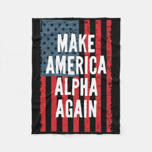 Alpha Make America Again Vierter Juli Unabhängig Fleecedecke