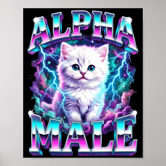 Alpha-Männchen Katze Kätzchen lustig für Männer Fr Poster (Vorne)