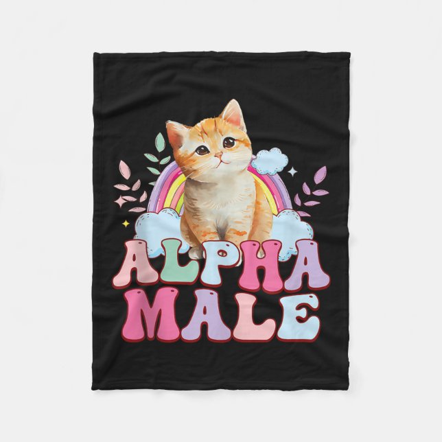 Alpha-Männerkatze Kitten Funny für Männer Tank Top Fleecedecke (Vorderseite)