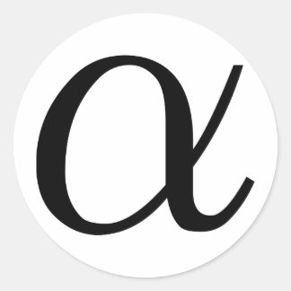 Alpha Runder Aufkleber