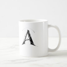 Alpha Shadow A – Dunkler Buchstabe A Becher
