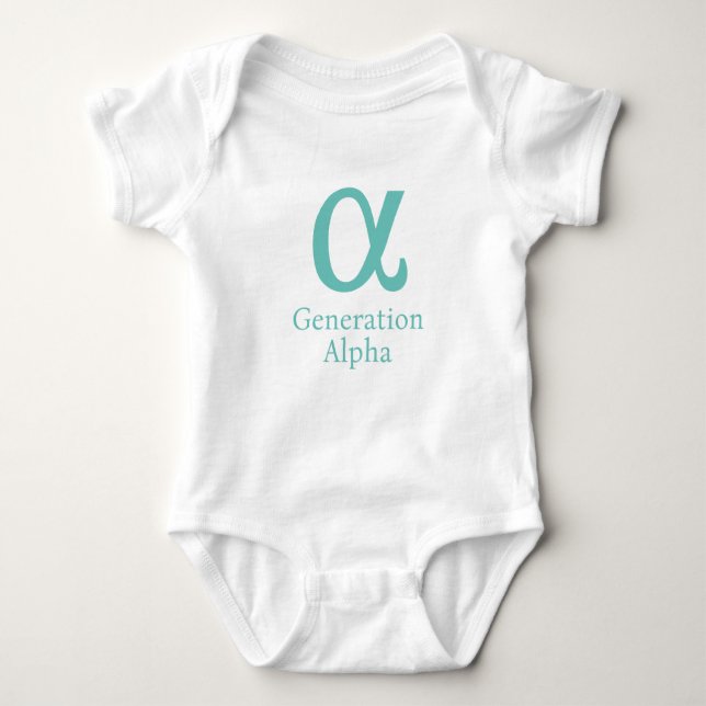 Alpha-Symbol Baby Bodysuit Strampler (Vorderseite)