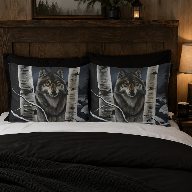 Alpha Timber Wolf Poplar Trees Kissenbezug (Von Creator hochgeladen)