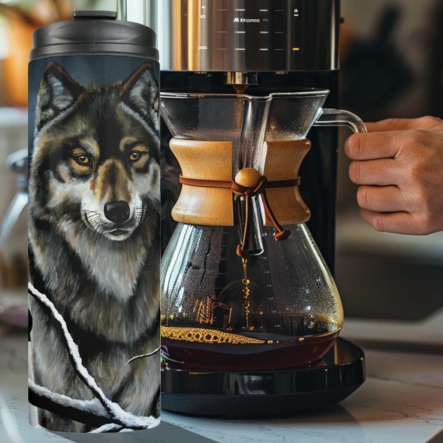 Alpha Timber Wolf Poplar Trees Thermosbecher (Von Creator hochgeladen)