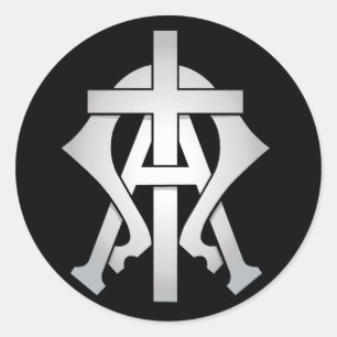 Alpha u. Omega Runder Aufkleber