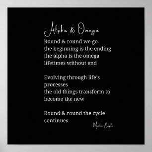 Alpha- und Omega-Gedicht an der Wand Kunst
