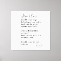 Alpha- und Omega-Gedicht Leinwand Dekoration
