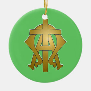 Alpha und Omega Keramikornament