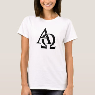 Alpha- und Omega-Symbole  Griechische Alphabetbrie T-Shirt