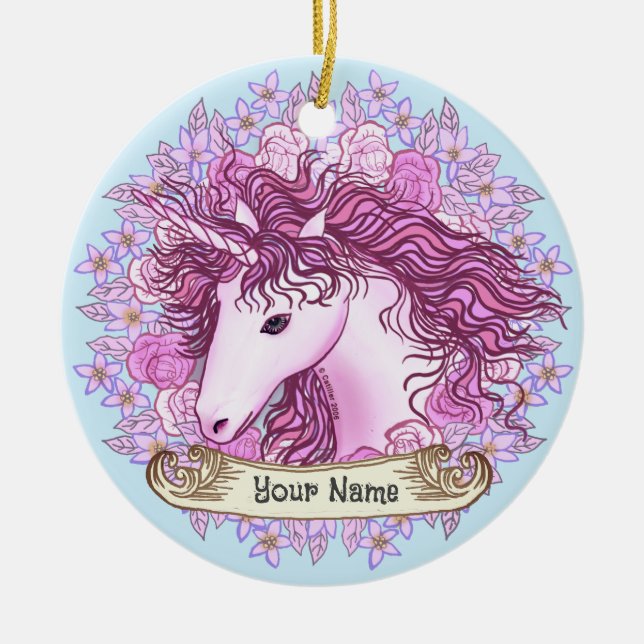 Alpha Unicorn Keramik Ornament (Vorne)