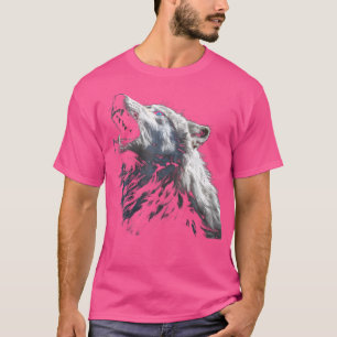 Alpha Wolf Howling bei Moon Blue Eyes Wolf Lover T-Shirt
