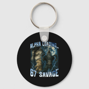 Alpha Wolf lädt 67 Prozent Savage Lustige Wölfe  Schlüsselanhänger
